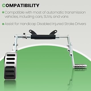 Dewinston Universal Left Foot Accelerator Pedal, Assist for Handicap Disabled Injured Stroke Drivers, Removable and Adjustable Design Compatible with Most Automatic Vehicle Models
