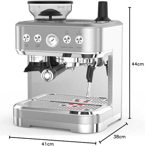 WEJIUAFB 15-Bar Espresso Coffee Machine with Grinder, Bean to Cup Maker & Milk Frother for Lattes, Cappuccinos, and Macchiatos - Image 3