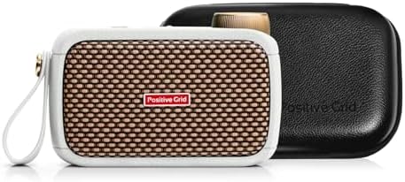 Positive Grid Spark GO Pearl + Carry Case Bundle 5W Ultra-Portable Smart Guitar Amp & Bluetooth Speaker with Smart App for Electric Guitar, Acoustic or Bass