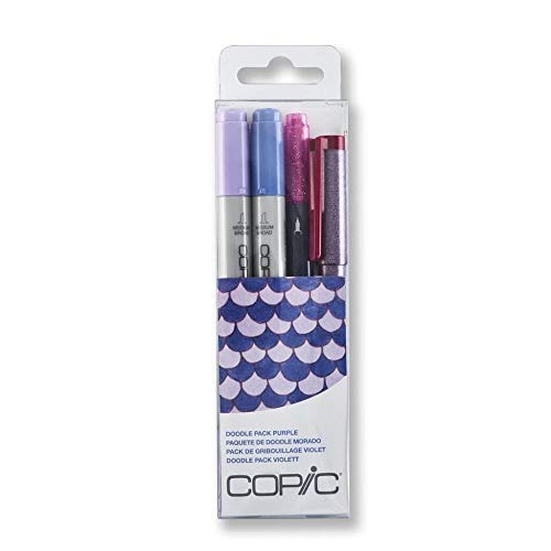 Copic Marker Doodle Art Markers, Purple, 4 Count