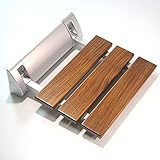 Banc de siège de spa pliant mural en bois massif de teck pour salle de bain