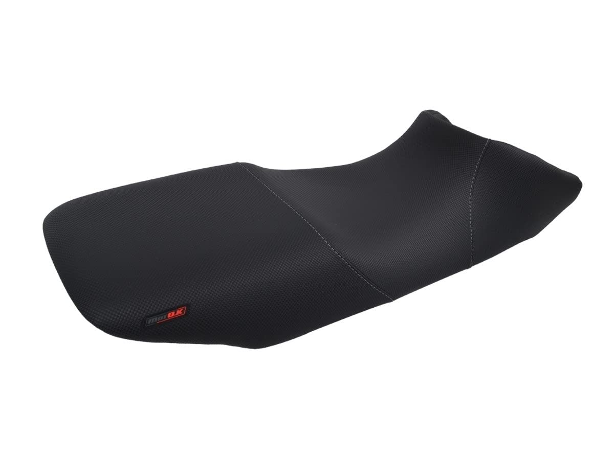 Funda de Asiento Compatible con Honda XLV650 Transalp 2000-2007 Color Negro con Costuras Gris Claro (B)