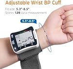 Wrist Blood Pressure Monitor Cuff, 120 Reading Memory, 2 User, BP Wrist Cuff with Voice Broadcast, Digital Blood Pressure Monitor with Large LCD Display for Detecting Irregular Heartbeat