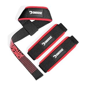DMoose Fitness Correas de muñeca (par), Ajuste de Bucle Acolchado, Costura Reforzada, Soporte Antideslizante, asegura su Agarre maximizando el Levantamiento de Pesas