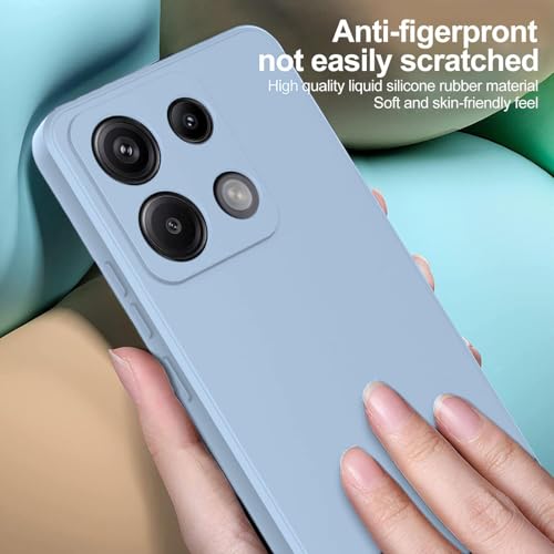 Image of DIZORO Compatible with Mi Redmi Note 13 5G Back Cover with Upgraded Square Edges for Camera Protection Shockproof Flexible Matte Liquid Silicone Mobile Phone Case (Carolina)