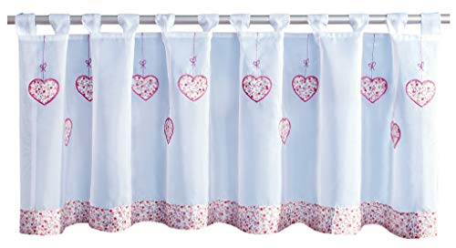 Arsvita Bistrogardine mit Schlaufen ca. 150x45 cm Auswahl: bunt - Herzen