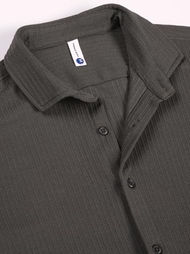 Image of Thomas Scott Men's | Solid | Half Sleeve | Slim Fit | Cotton Blend | Spread Collar | Casual Shirt