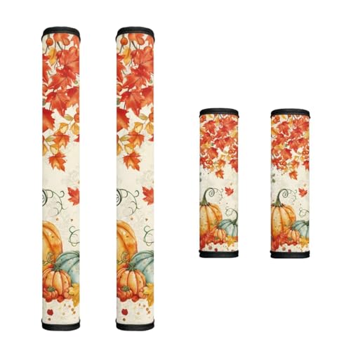 Image of Maple Leaf Refrigerator Door Handle Covers Set of 4 Fridge Handle Covers Anti-Static Stains Washable Kitchen Appliances Gloves Fall Decor for Kitchen Gift for Friends