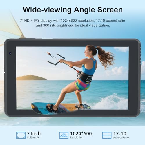 Tablet Android 15 Tablets with Case 7 inch, 8GB RAM, 32GB ROM Support 1TB Expand Computer Tablet PC, Quad-Core Processor, IPS Touch Screen, 2+5MP Dual Camera, 3000mah Battery, Wifi Tableta (Black)