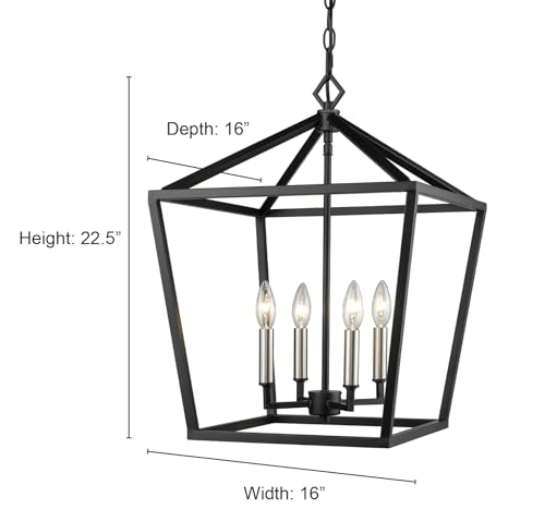 ML Lighting 3244-MB Four Light Pendant, Black by ML Lighting - Image 2