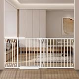 Picture of Extra Wide Baby Gate with Door Pressure Mounted 66.92-71.65 Inch,Child Baby Gates for Doorways No Drilling,Walk Through Dog Gate Indoor for The House Kitchen Stairs,White