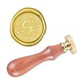 craspire Cachet de Sceau de Cire Personnalisé Création de Logo Personnalisé Cachet de Cire à Cacheter Personnalisé Timbre de Cachetage en Cuivre Vintage Rétro en Laiton avec Poignée en Bois (66)