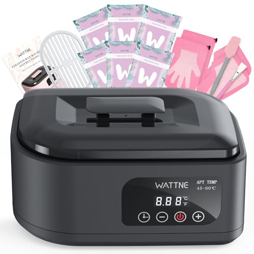 Wattne Paraffin Wax Machine for Hands & Feet – Paraffin Wax Warmer Moisturizing Kit with Auto-Timer & Precision Temperature Control, Paraffin Wax Bath for Arthritis, Dry Skin Care, Home Spa-Pink 2 lbs