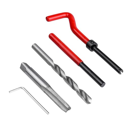Treki 30 Stück M8 Gewinde Reparatur Satz Helicoil Set Edelstahl Gewindereparatursatz Werkzeug, Tragbar Thread Repair Kit M8 x 1,25 MM Gewinde Hülsen + M8 Gewindebohrer + Spiralbohrer für Reparatur