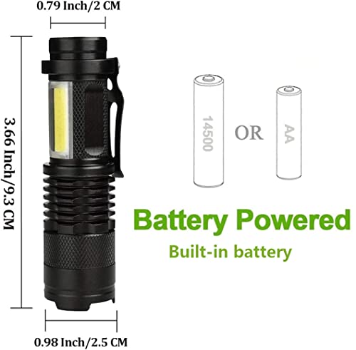 Modoao Cob Led Flashlights,Ultra Bright 4 Modes Mini Handheld Torch,Waterproof Pocket Lights Handheld Flashlight (10 Pack) #TOP4