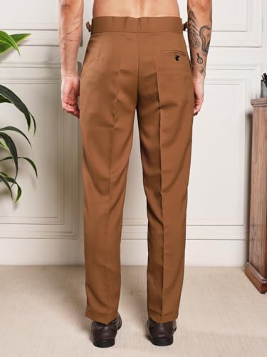 Image of Gurkha Pants for Men | Trouser for Men | Formal Pant | Double Button | Loose Fit Trouser High Waist Pleated Casual Trousers | Vintage Straight Leg Pants for Office Smart Casual Travel Party