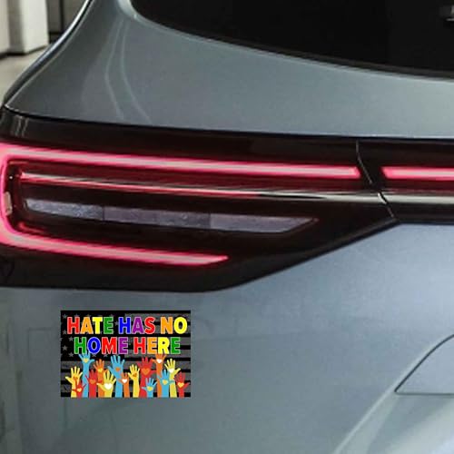 Image of 2 Pcs Hate Has No Home Here Bumper Stickers for Car Black America Flag Hate Has No Place Here Sticker for Trucks Window Laptop Waterproof Decor