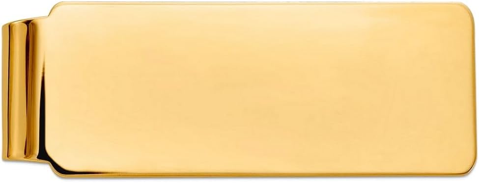 JewelryWeb 20mm 10k Solid Yellow Gold Mens Polished Money Clip Money Clip for Men