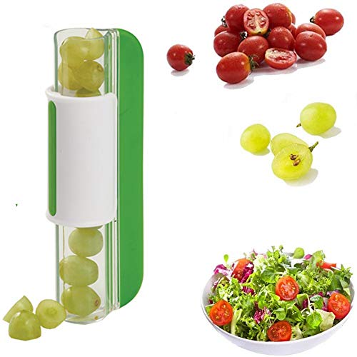Random color 1pc Tomato slicer grape slicer fruit vegetable salad slicer cherry slicer, Stainless steel fruit slicer cutter Korel fruit and vegetable tool kitchen gadget grape tomato special knife