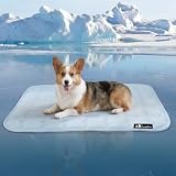 Luciphia Premium Dog Cooling Mat Non-Slip Q-MAX>0.5 Self-Cooling Pad for Medium Pet Indoor Portable Kennel Puppy Bed for Summer Crate Pad for Dog Washable Light Blue 30x40 inches