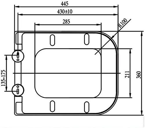 ProPerhome Square Toilet Seat Cover with Soft Close, Toilet Seat Cover, Easy to Install, Antibacterial, Thermoset Toilet Seat Cover with Stainless Steel Fixture, Removable Toilet Seat CoverF