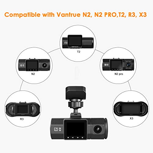 Vantrue N2 Pro, N2, T2, R3, X3 Dash Cam Mini USB Port Adhesive Dash Cam Windshield Mount with GPS Receiver Module for Windows and Mac