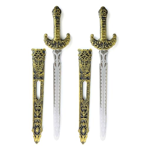 Lizzy 2x Children's Officer Toy Sword (54cm) – Plastic Medieval Knight & Viking Long Swords for Kids | Fancy Dress World Book Day Cosplay Warrior Costume Accessory | Reusable Roleplay Toy Set (54cm)