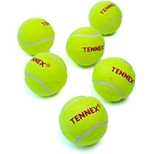 TENNEX Cricket Tennis Ball Hard Yellow for Over Arm Cricket | Heavy Tennis | Standard Size Ball for Cricket Championship and Practice Pack of 12