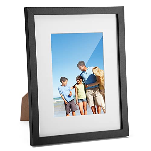 Twing 8X10 Picture Frame Black Displays 5X7 Photo Frame With Mat Or 8X10 Inch Without Mat,Made Of Plexiglass, Mdf Wood, Table Top Display And Wall Mounting, Ideal Gift To Family And Friends #TOP13