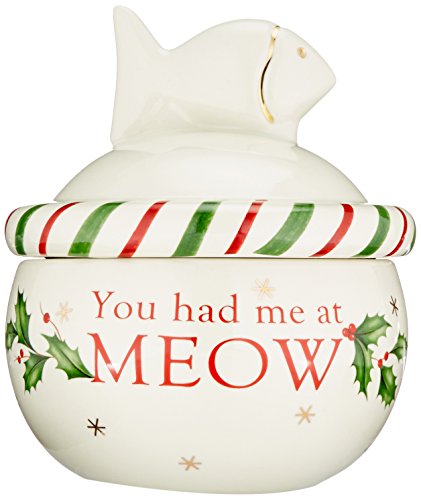 Lenox Holiday Cat Treat Jar #TOP2