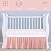 SmoothNovelty Pink Crib Bed Skirts with 4 Large Cot Bow 28