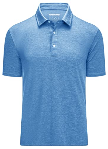 Tacvasen Men's Golf Shirts Summer Lightweight Quick Dry Short Sleeve T-Shirt Athletic Tennis T-Shirt Sky Blue 2Xl #TOP9