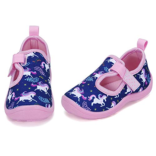 Fanture Toddler Water Shoes Boys Girls Aqua Sneakers Cute Aquatic Beach Swim Pool Water Park Baby Sandal U420Zs1902-Navy.pink-21 #TOP1