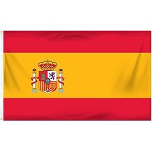 Flags Spain Flag National Polyester Flag with Brass Grommets 3Ft X 5Ft Pack of 1