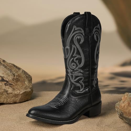 TruVeld Men's Retro Western Cowboy Boots - Pointed Toe & Comfort Fit angle 4