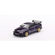 True Scale Miniatures Model Car Compatible with Nissan Skyline GT-R R34 Tommykaira R-z Midnight Purple 1/64 Diecast Model Car MGT00616