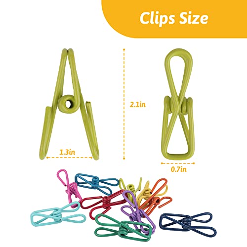 Zalmoxe 30 Pack Multi-Purpose Clothesline Utility Clips, Steel Wire Clips, Clothes Pins Metal Clips For Hanging Random Colors #TOP2