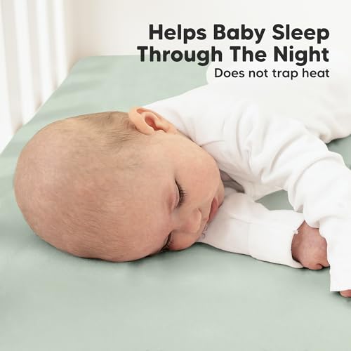 Image of KeaBabies 2-pk Organic Cotton Crib Sheets for Boys Girls 52x28 (Sage) | Fitted Crib Mattress Sheet Neutral, Breathable Cover for Baby Bed Set, Toddler Mattress, Soft & Cute Prints