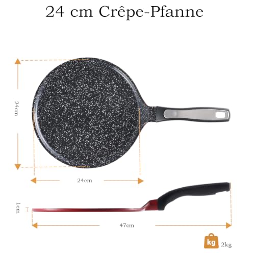Foto von Crepe Pfanne Ø24 cm mit Teigverteiler, Keramikbeschichtung Antihaft