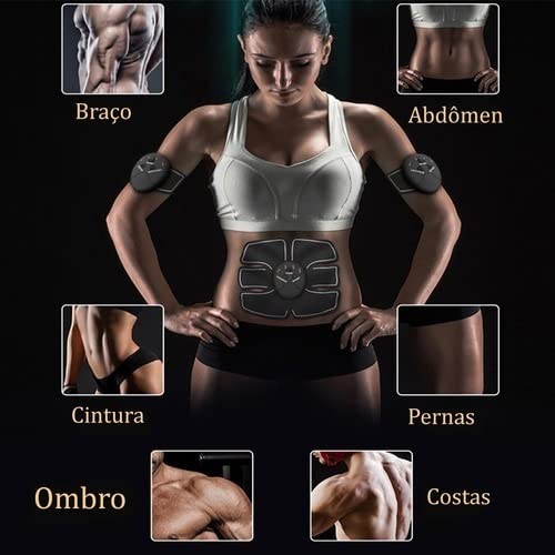 Estimulador Tonificador Muscular 3 em 1 Abdomen, Bracos, Pernas, Ems Fit Control Smart Fitness Prati