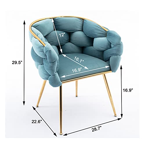 Kakotito Luxury Handmade Accent Chair With Gold Legs, Modern Velvet Armchair For Living Room And Bedroom, Silla De Acento (Blue) #TOP1