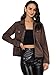 Allegra K Veste en daim synthétique avec col rabattable et poches à rabat pour femme, café, 36