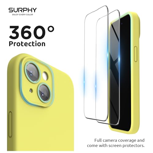 SURPHY Magnetic Silicone Designed for iPhone 15 Case, with Camera Protection Compatible with MagSafe Liquid Silicone Rubber Gel Phone Case Cover for iPhone 15 6.1 inch 2023 (Yellow) by SURPHY - Image 4