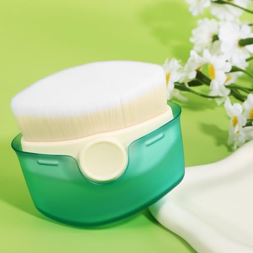 LABRIMP Foundation Brush for Liquid Makeup and Sunscreen Applicator, Flat Top Facial Makeup Brush with Protective Cover, Suitable for Sunblock and Facial Cosmetics Application