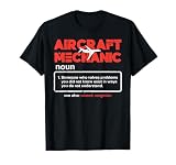 Aircraft Mechanic Definition Airplane Technician Men Women T-Shirt