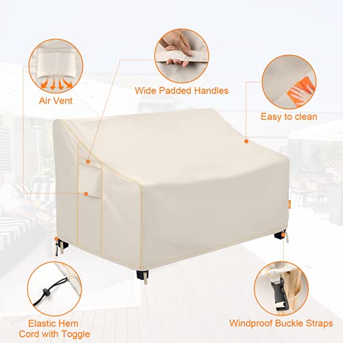 Zejun Patio Furniture Covers Waterproof, Outdoor Couch Cover, 58" L X 28" D X 35" H, 600D, Uv Resistant, Anti-Fad, Dustproof Loveseat Sofa Cover For Patio Furniture, Porch Loveseat, Lawn Bench Chairs #TOP2