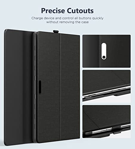 Moko Keyboard Case For Surface Pro 9 2022 Microsoft Surface Pro 8 2021 / Pro X 13-Inch Touch-Screen Tablet, Pu Tablet Shell Cover With Wireless Bluetooth Keyboard With Trackpad, Black #TOP6