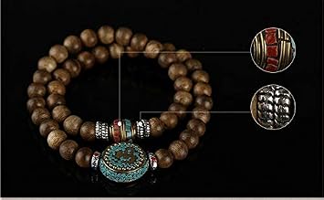 GLW Meditation Prayer Beads Mala Kalimantan Genuine Wild Agarwood Aloewood 7 Mm#4948