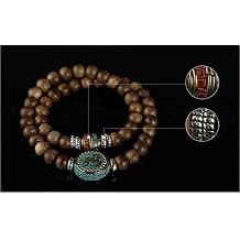 GLW Meditation Prayer Beads Mala Kalimantan Genuine Wild Agarwood Aloewood 7 Mm#4948