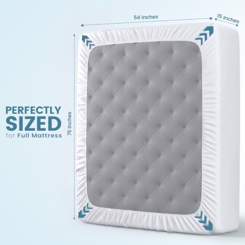 Utopia Bedding Waterproof Mattress Protector Full/Double Size, Premium Terry Mattress Cover 200 GSM, Breathable, Fitted Style with Stretchable Pockets (White) - 3